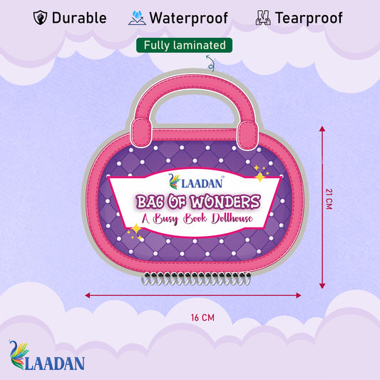 Laadan Bag of Wonders – Montessori Busy Book for Toddlers | Velcro Activity Book (2.5–6 Years)