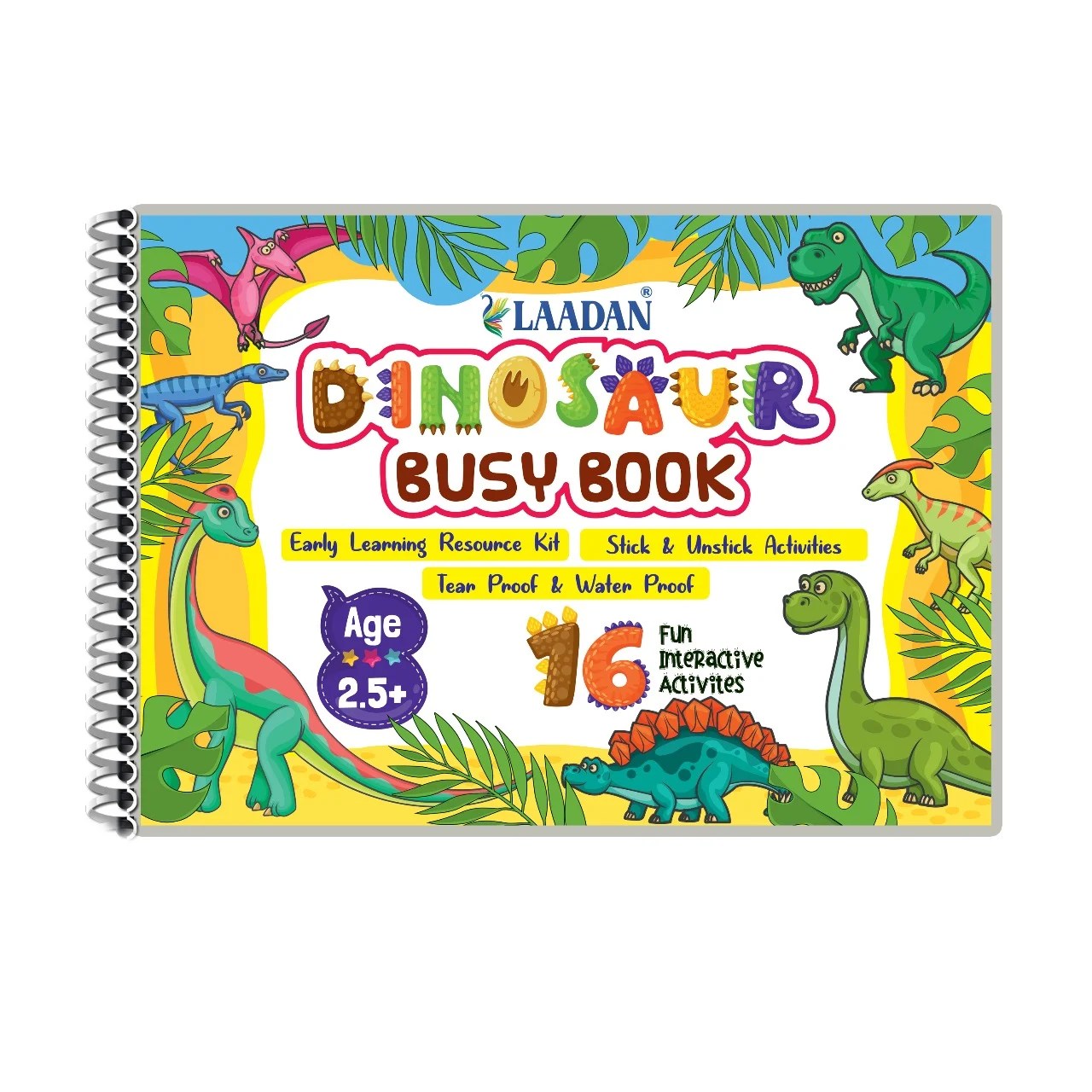 Laadan DinoBook – Dinosaur Themed Busy Book for Toddlers & Preschoolers