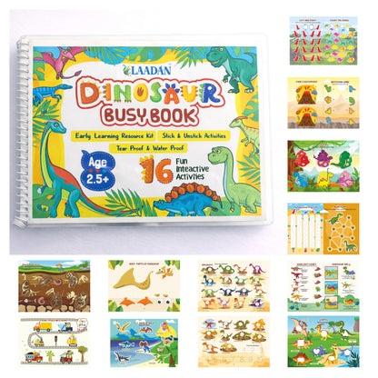 Laadan DinoBook – Dinosaur Themed Busy Book for Toddlers & Preschoolers