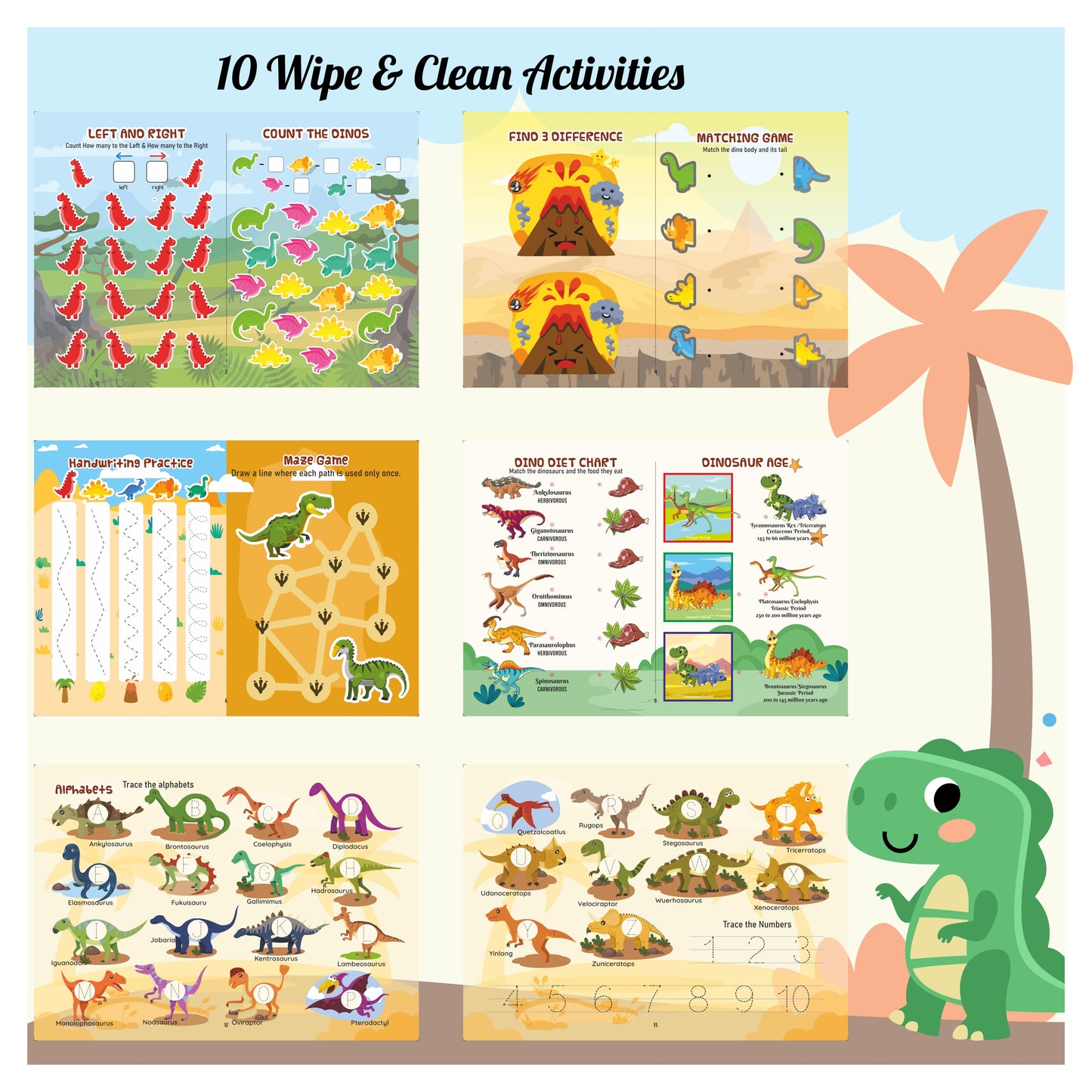 Laadan DinoBook – Dinosaur Themed Busy Book for Toddlers & Preschoolers