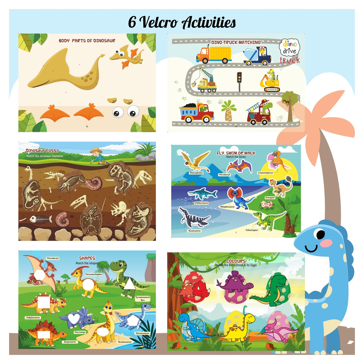 Laadan DinoBook – Dinosaur Themed Busy Book for Toddlers & Preschoolers