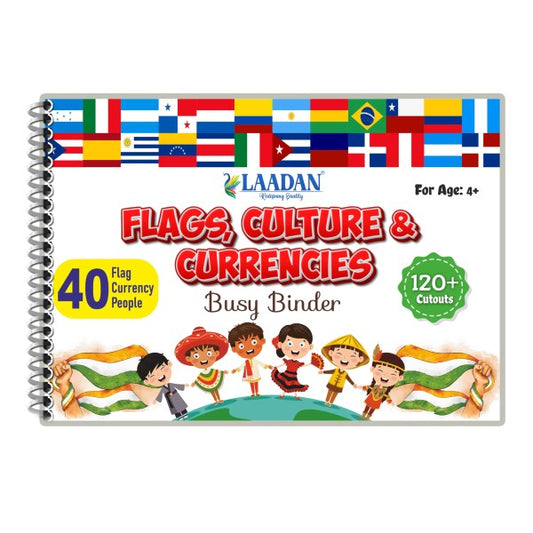 Laadan Flags, Culture & Currencies Busy Binder – Montessori Activity Book for Kids