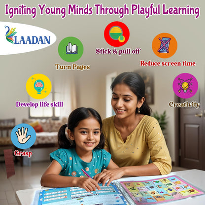 Laadan My First Preschool Busy Book – Montessori Activity Book for Toddlers & Early Learners