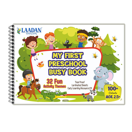 Laadan My First Preschool Busy Book – Montessori Activity Book for Toddlers & Early Learners