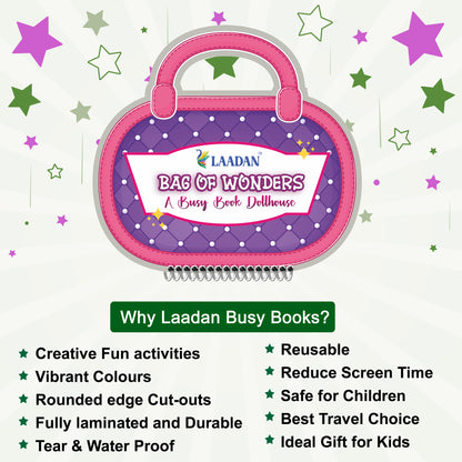 Laadan Bag of Wonders – Montessori Busy Book for Toddlers | Velcro Activity Book (2.5–6 Years)