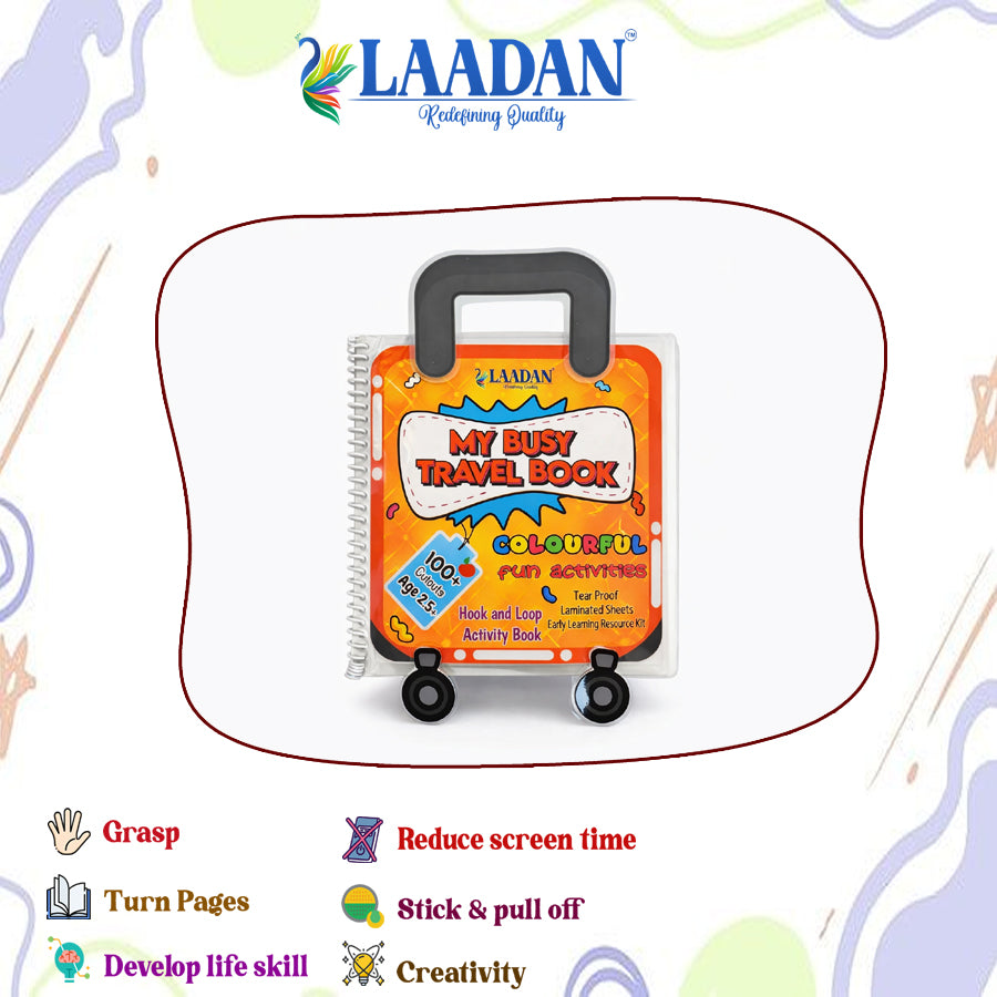Laadan My Busy Travel Book – Montessori Activity Book for Toddlers & Preschoolers