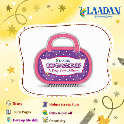 Laadan Bag of Wonders – Montessori Busy Book for Toddlers | Velcro Activity Book (2.5–6 Years)