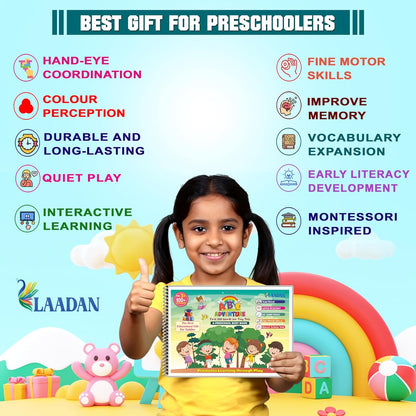 Laadan ABC Adventure – Montessori Alphabet & Vocabulary Learning Busy Binder for Toddlers