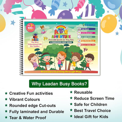 Laadan ABC Adventure – Montessori Alphabet & Vocabulary Learning Busy Binder for Toddlers