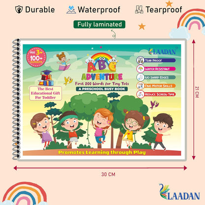 Laadan ABC Adventure – Montessori Alphabet & Vocabulary Learning Busy Binder for Toddlers