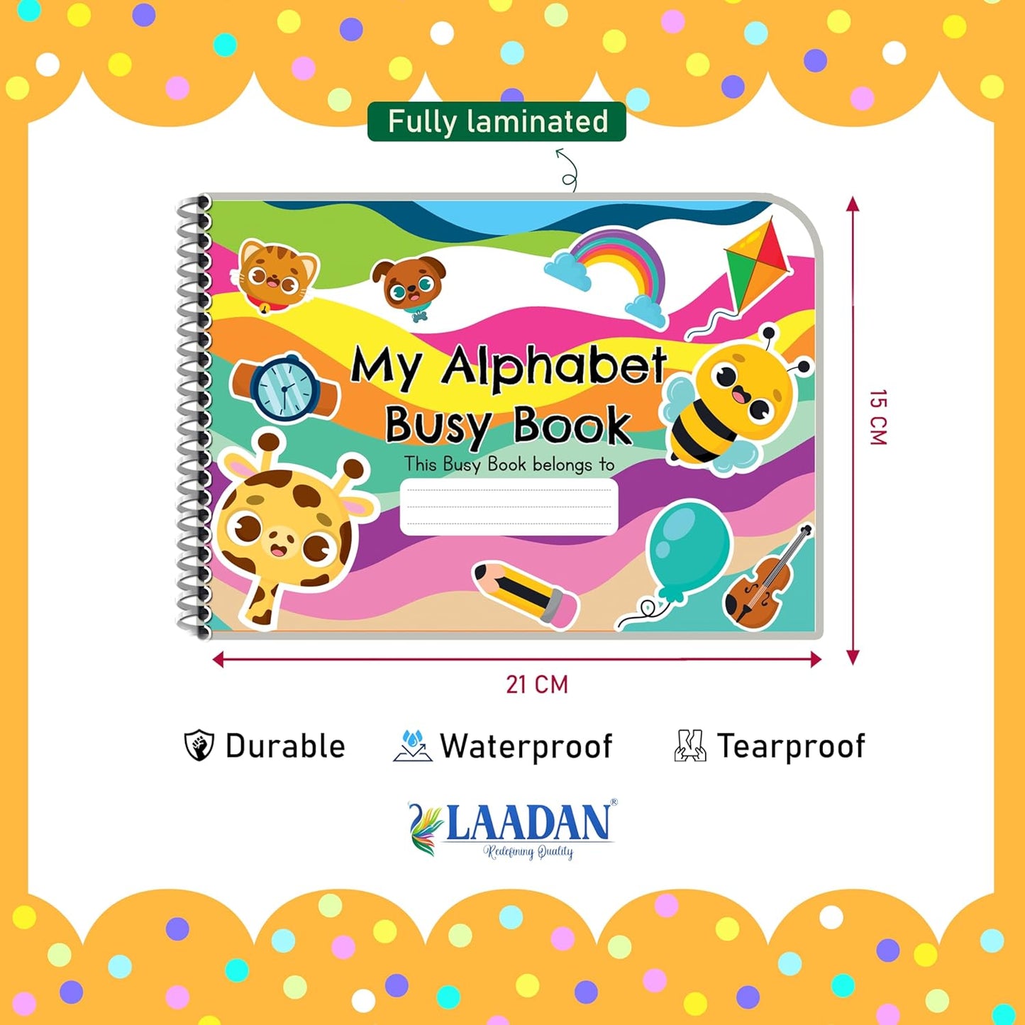 Laadan My Alphabets Busy Book – Montessori Alphabet Activity Book for Toddlers & Preschoolers