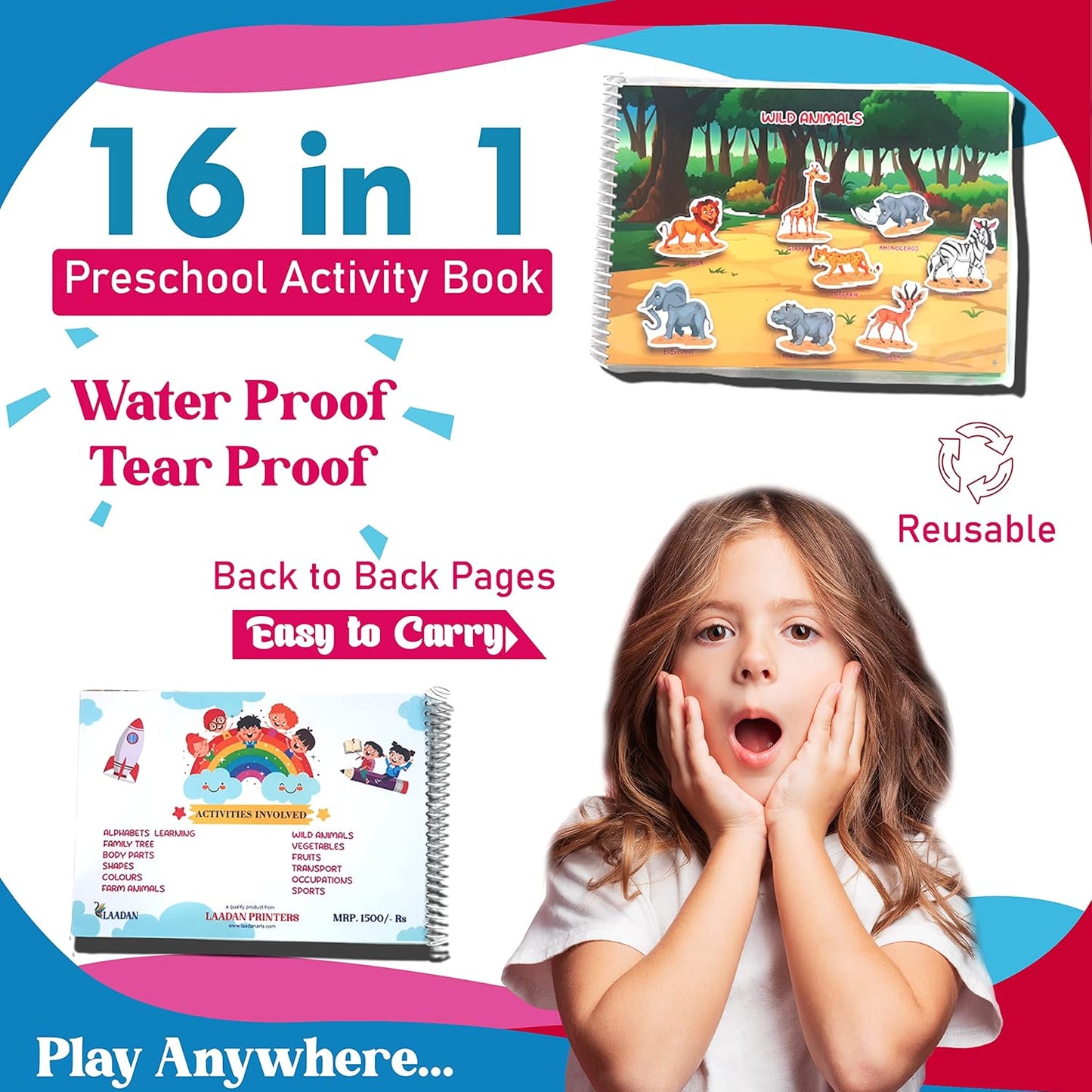 Laadan My Busy Bee Book – Montessori Busy Book for Toddlers & Preschoolers