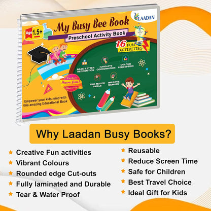 Laadan My Busy Bee Book – Montessori Busy Book for Toddlers & Preschoolers