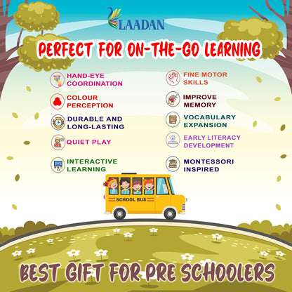 Laadan Occupation Explorer Busy Bus Book – Montessori Career Activity Book for Kids
