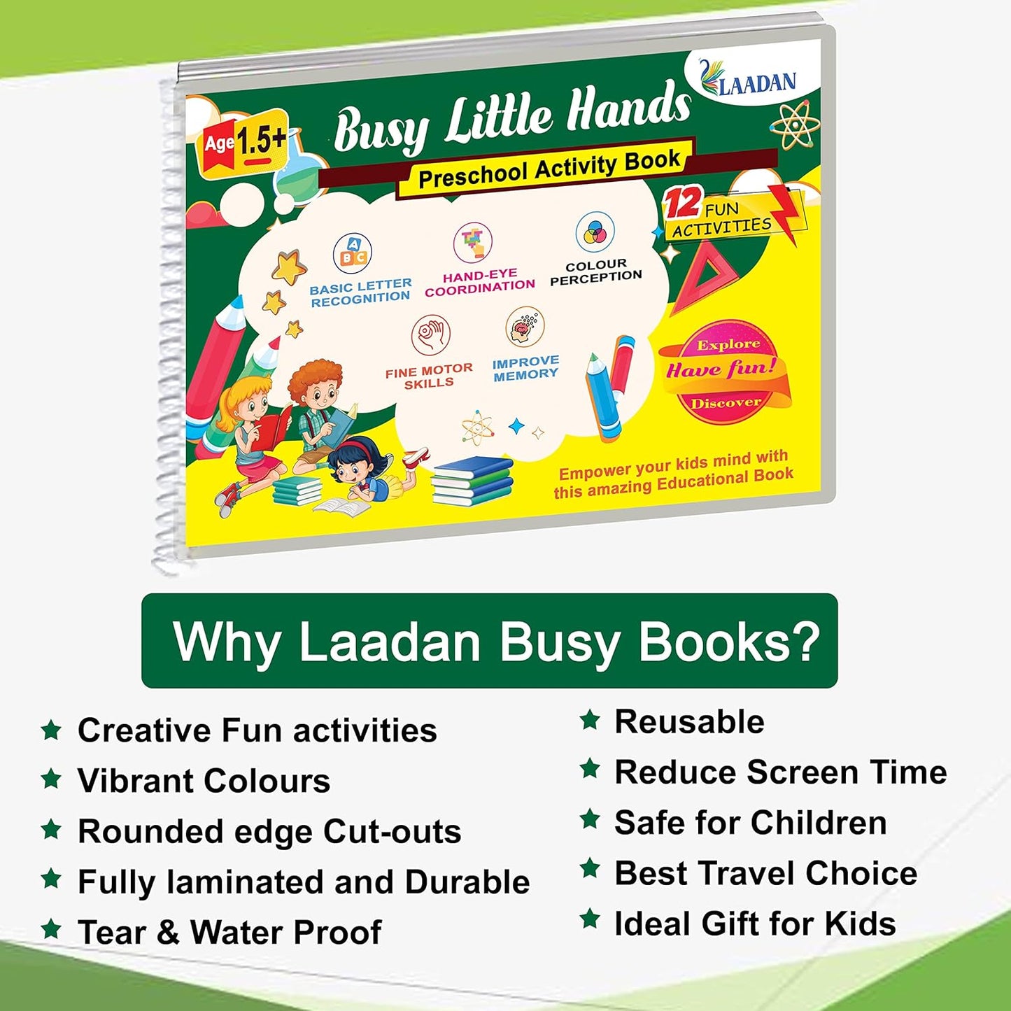 Laadan Busy Little Hands – Montessori Activity Binder for Toddlers & Preschoolers