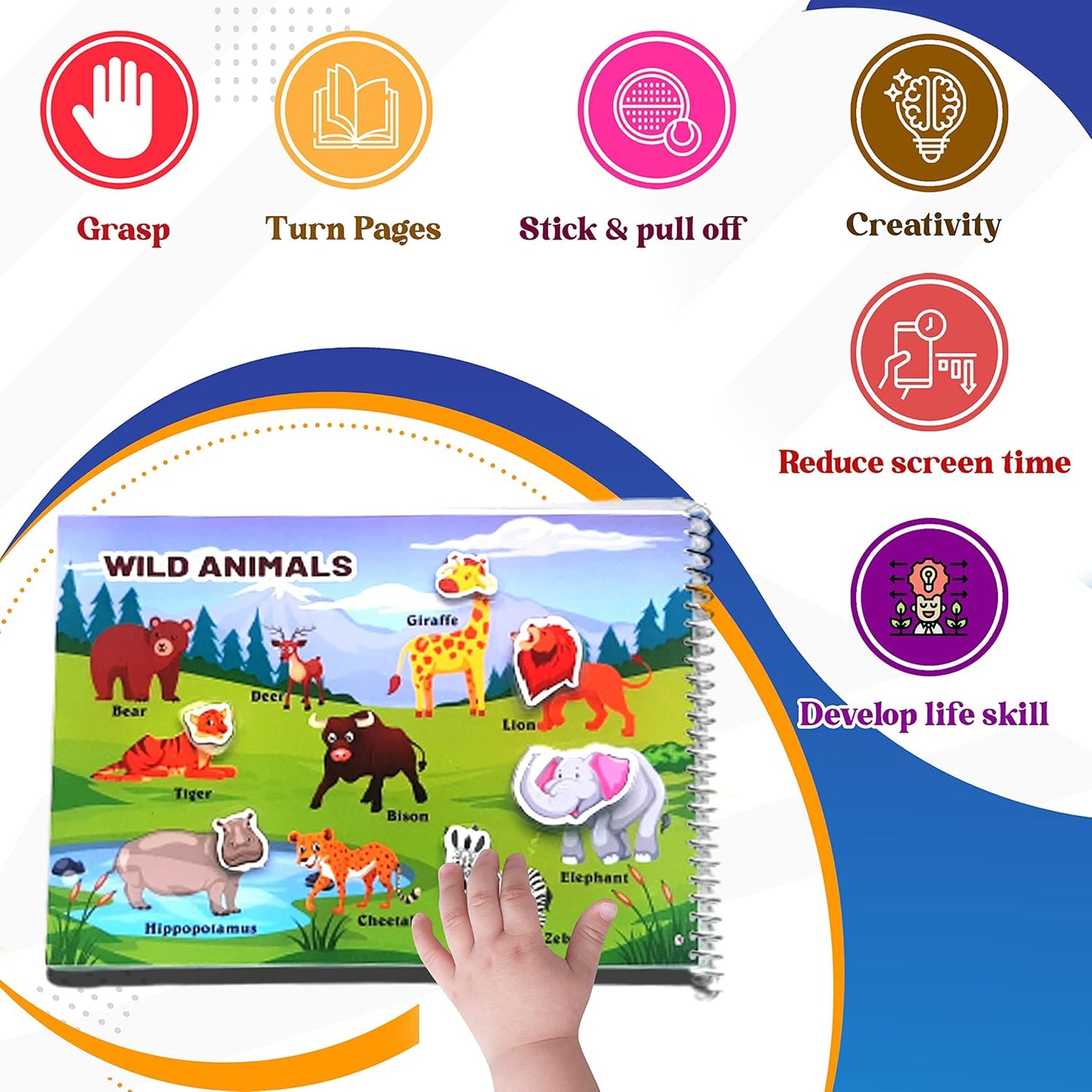 Laadan Busy Little Hands – Montessori Activity Binder for Toddlers & Preschoolers