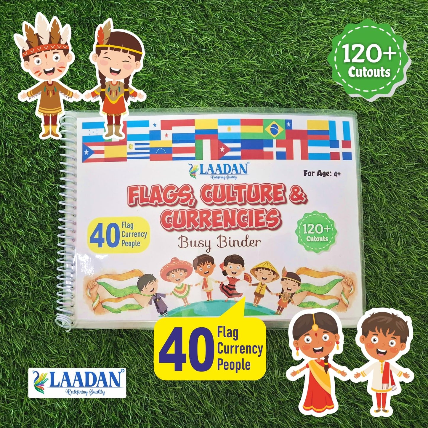 Laadan Flags, Culture & Currencies Busy Binder – Montessori Activity Book for Kids