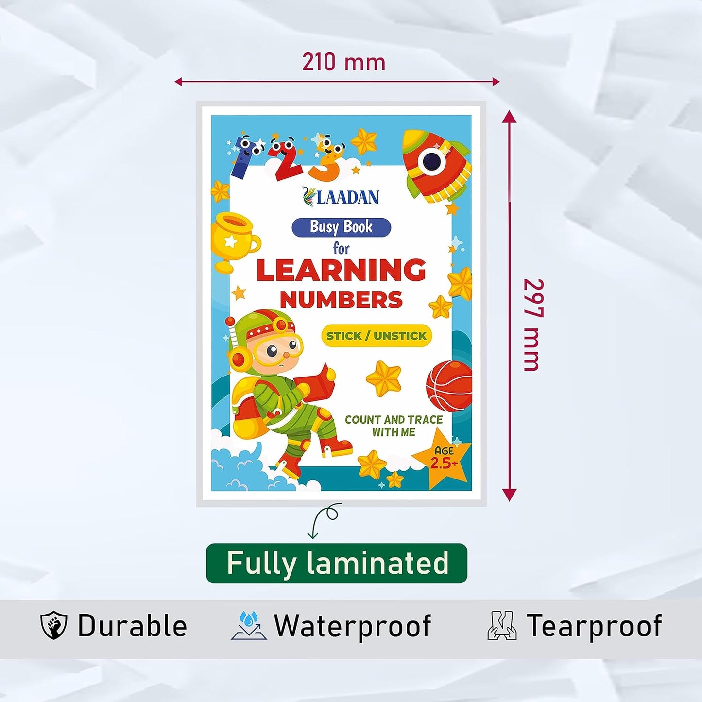 Laadan Numbers Activity Binder – Montessori Math Busy Book for Toddlers & Preschoolers