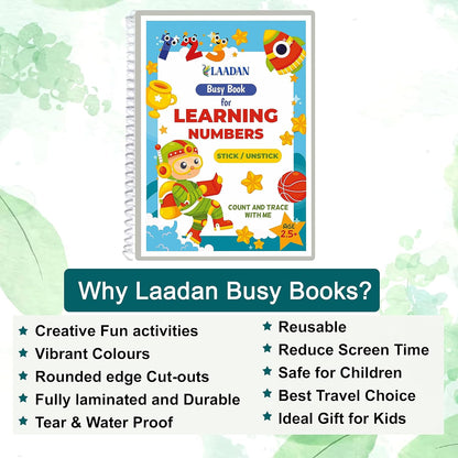 Laadan Numbers Activity Binder – Montessori Math Busy Book for Toddlers & Preschoolers