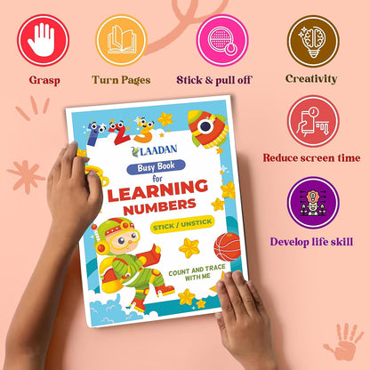 Laadan Numbers Activity Binder – Montessori Math Busy Book for Toddlers & Preschoolers