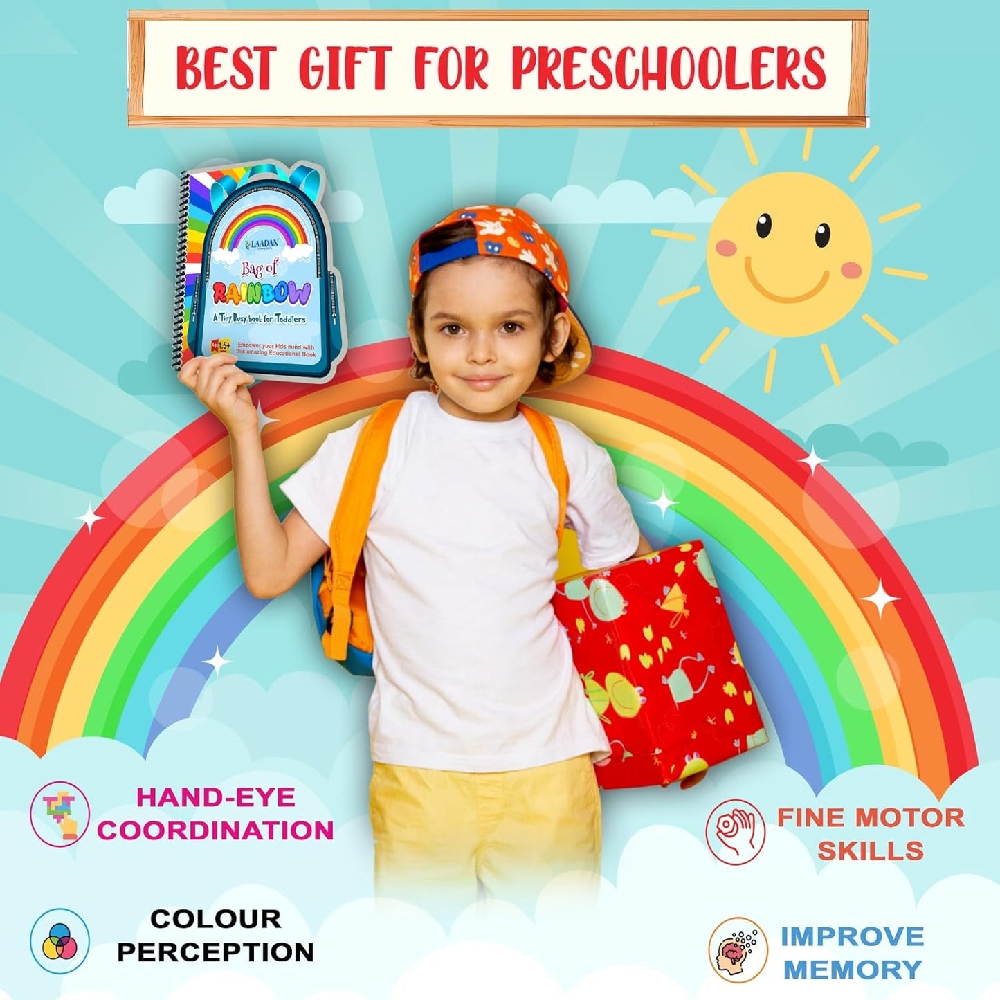 Laadan Bag of Rainbow – Montessori Color Busy Book for Toddlers & Preschoolers