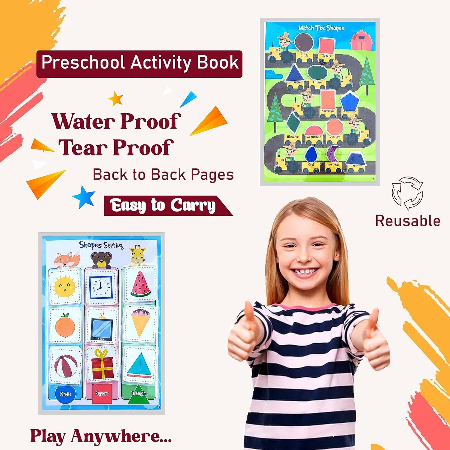 Laadan Shapes Explorer – Montessori Shapes Activity Binder for Toddlers & Preschoolers