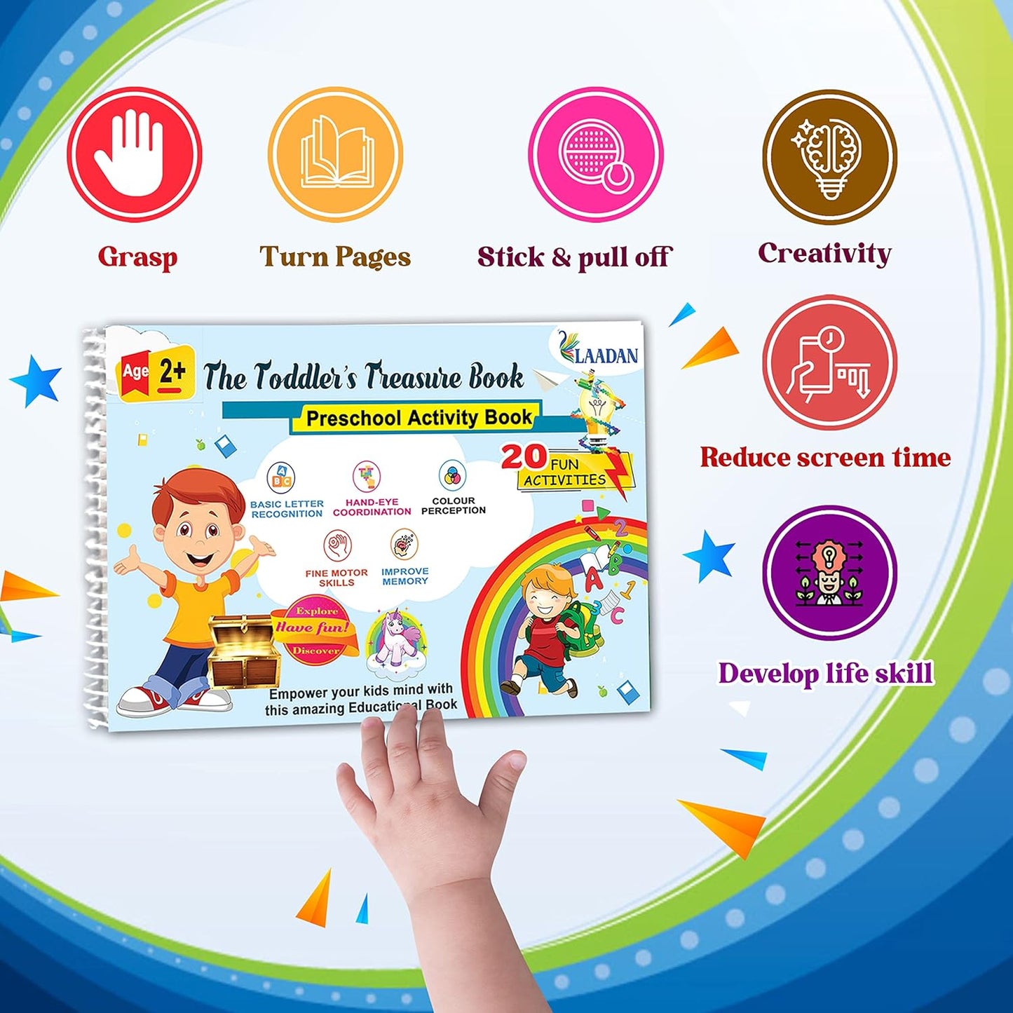 Laadan Toddlers Treasure – Montessori Busy Book for Toddlers & Early Learners