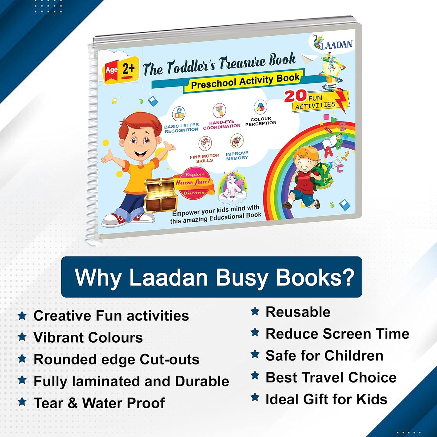 Laadan Toddlers Treasure – Montessori Busy Book for Toddlers & Early Learners