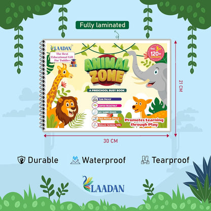 Laadan Animal Zone – Montessori Animal Busy Binder for Toddlers & Preschoolers