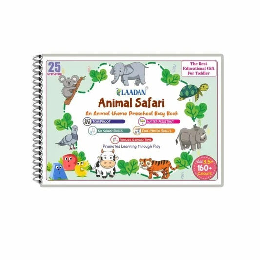 Laadan Animal Safari – Montessori Animal Busy Book for Toddlers & Preschoolers