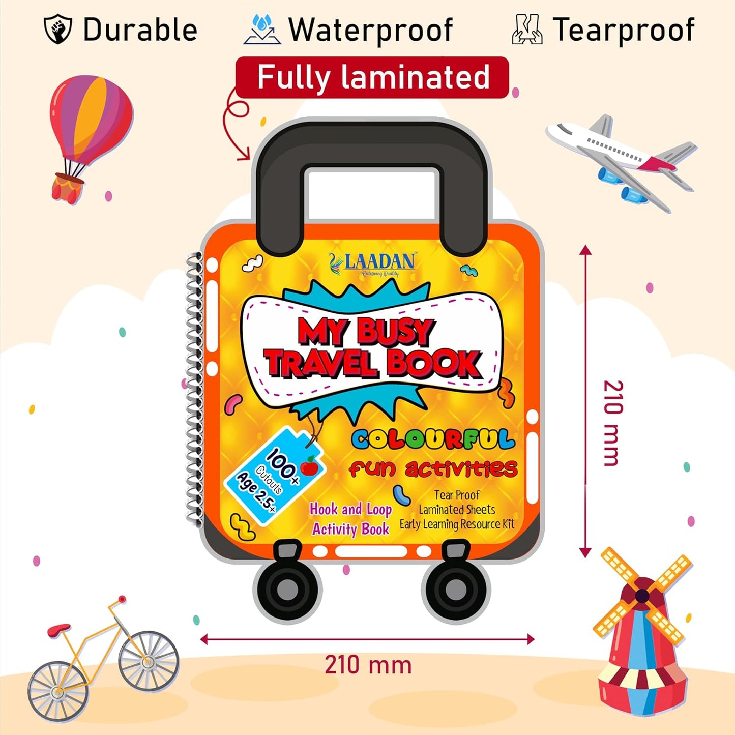 Laadan My Busy Travel Book – Montessori Activity Book for Toddlers & Preschoolers