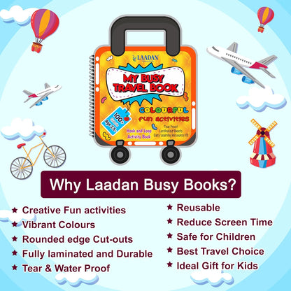 Laadan My Busy Travel Book – Montessori Activity Book for Toddlers & Preschoolers